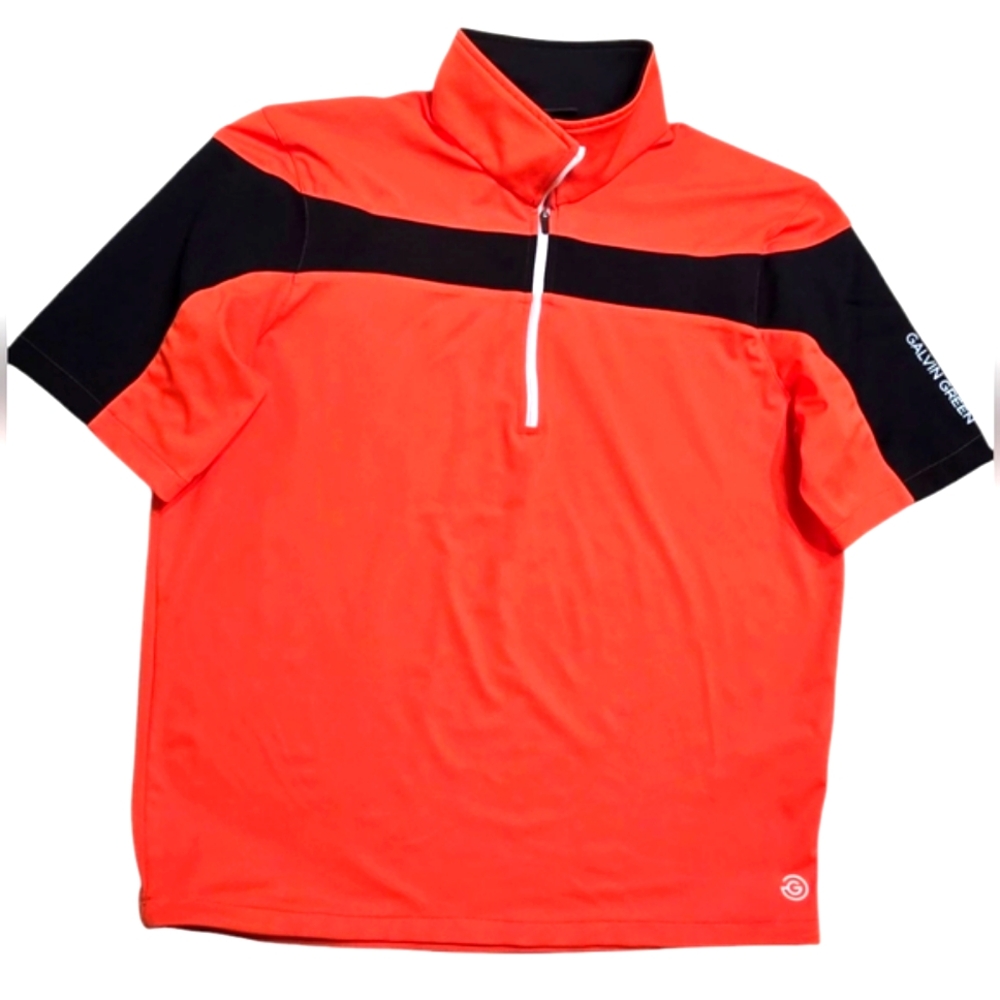 Galvin Green Orange and Black Zip Short Sleeve Windstopper